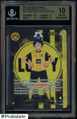 2025 ONE PIECE PROMOS BVB X ONE PIECE MATCH DAY 2025 #003 MONKEY D. LUFFY BGS 10 - Image 1