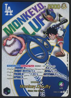 2025 ONE PIECE PROMOS DODGERS X ONE PIECE NIGHT #010 MONKEY D. LUFFY - Image 1