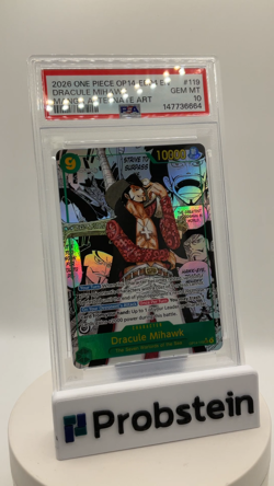 2026 One Piece OP14-EB04 EN Manga Alternate Art #119 Dracule Mihawk PSA 10 - Image 2