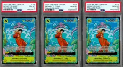 Lot of (3) 2024 One Piece OP08 EN Treasure Rare #109 Monkey D Luffy PSA 10 - Image 1