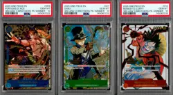 Lot of (3) 2025 One Piece EN 3rd Anniversary Winner Luffy Sabo Ace PSA 10 - Image 1