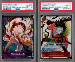 Lot of (2) 2025 One Piece EN 3rd & 1st Anniversary Winner Monke D Luffy PSA 10 - Image 1