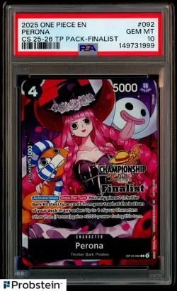 2025 One Piece EN CS 25-26 TP Pack #092 Perona Finalist PSA 10 GEM MT - Image 1