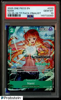 2025 One Piece EN CS 25-26 TP Pack #033 Nami Finalist PSA 10 GEM MT - Image 1