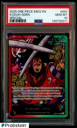 2025 One Piece EB02 Anime 25th EN Special #001 Kozuki Oden PSA 10 GEM MINT - Image 1