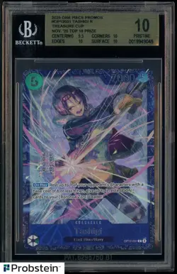 2025 One Piece Promos OP12031 Tashigi Treasure Cup Top 16 Prize BGS 10 PRISTINE - Image 1