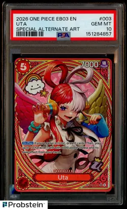 2026 ONE PIECE EB03 HEROINES EDITION #003 UTA SPECIAL ALTERNATE ART PSA 10 - Image 1