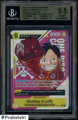 2022-24 One Piece Promos Champship Event OP07109 Monkey D. Luffy Serial BGS 9.5 - Image 1