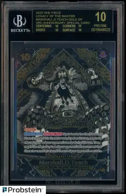 One Piece CCG Marshall D Teach 3rd Ann. Special Gold OP09-093 BGS 10 BLACK LABEL - Image 1