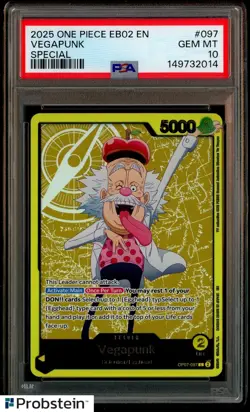 2025 One Piece EB02 Anime 25th EN Special #097 Vegapunk PSA 10 GEM MINT - Image 1