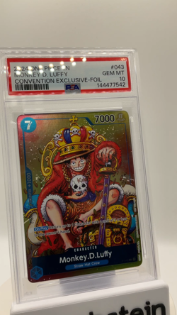 2024 One Piece EN Convention Exclusive Foil #043 Monkey D. Luffy PSA 10 GEM MINT - Image 2