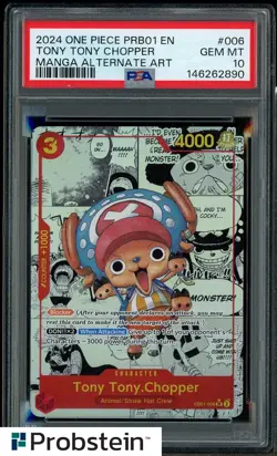 2024 One Piece PRB01 EN Manga Alternate Art #006 Tony Tony Chopper PSA 10 - Image 1
