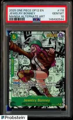 2025 One Piece OP-12 EN Manga Alternate Art #118 Jewelry Bonney PSA 10 GEM MINT - Image 1