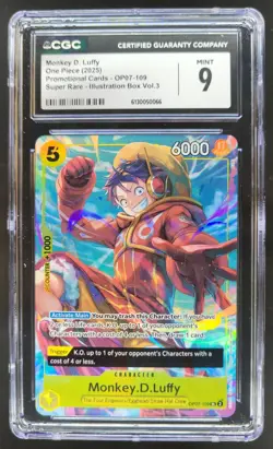 2025 ONE PIECE MONKEY D. LUFFY SUPER RARE PROMO OP07-109 CGC 9 A PT - Image 1