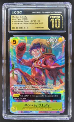 2025 ONE PIECE MONKEY D. LUFFY SUPER RARE PROMO OP07-109 CGC 10 PRISTINE A PT - Image 1