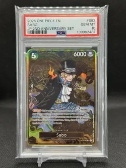 2025 ONE PIECE JAPANESE ENG 2ND ANNIVERSARY SET #083 SABO PSA 10 - Image 1