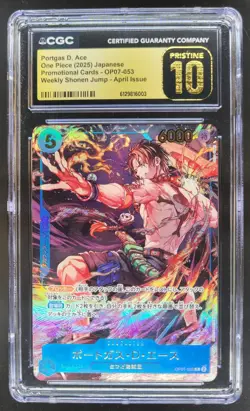 2025 ONE PIECE JP PORTGAS D. ACE PROMO APRIL OP07-053 CGC 10 PRISTINE A PT - Image 1