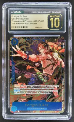 2025 ONE PIECE PORTGAS D. ACE 3RD ANNIV OP07-053 CGC 10 PRISTINE A PT - Image 1