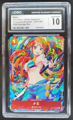2024 ONE PIECE JP NAMI PROMO STORAGE BOX ST01-007 CGC 10 A PT - Image 1