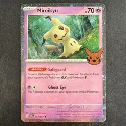 Pokemon TCG Mimikyu 037/091 Halloween Trick Or Trade 2024 Cosmos Holo Rare Card - Image 1