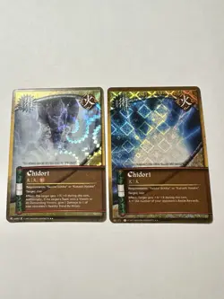 1st Edition Naruto CCG Chidori #US065 & 171 2 Card Set Wavy & Diamond Holo NM - Image 1