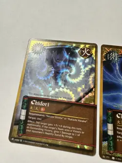 1st Edition Naruto CCG Chidori #US065 & 171 2 Card Set Wavy & Diamond Holo NM - Image 3