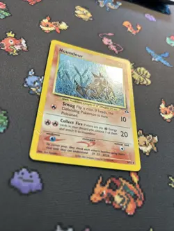 Houndour 5/75 MP/PL -Vintage Holo Rare Pokemon Card- Neo Discovery *SWIRL* (8q) - Image 4