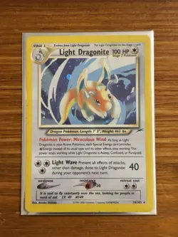 Pokemon Light Dragonite Neo Destiny Holo Rare 14/105 LP Holo Card - Image 1