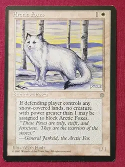 Magic The Gathering ICE AGE ARCTIC FOXES white card MTG - Image 1