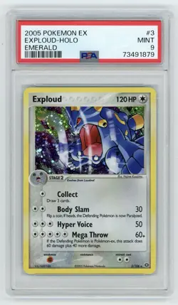 Exploud Holo 3/106 EX Emerald PSA 9 Mint Pokemon Card - Image 1