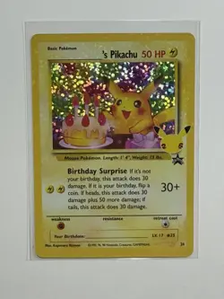 Happy Birthday Pikachu Holo 24 Celebrations Birthday Pokemon Card NM - Image 1