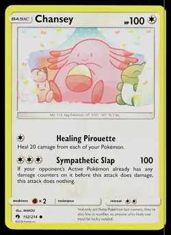 Pokemon Card Lost Thunder Chansey 152/214 Common - Image 1