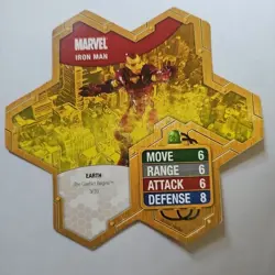 Heroscape Marvel Iron Man Card Only Earth The Conflict Begins 3/10 Life-4 - Image 1