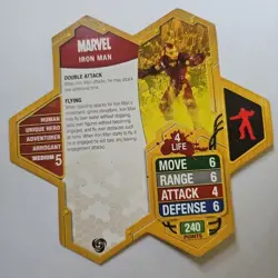 Heroscape Marvel Iron Man Card Only Earth The Conflict Begins 3/10 Life-4 - Image 2