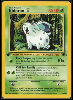 Nidoran F 57/64 1st Edition Jungle Pokemon Card - Image 1