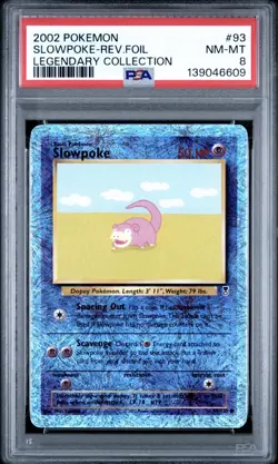 Pokemon Slowpoke 93/110 Legendary Collection Reverse Holo PSA 8 - Image 1