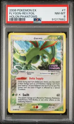 2006 POKEMON EX HOLON PHANTOMS #7 FLYGON-REVERSE FOIL PSA 8 - Image 1