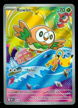 Pokemon ROWLET MEP 043 Ascended Heroes - 1st Partner FULL ART PROMO - Image 1