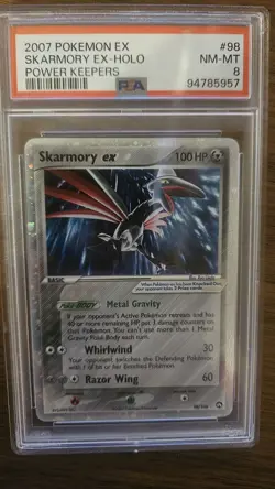 Pokemon TCG Skarmory EX Holo Ultra Rare Power Keepers Vintage Card 98/108 Psa 8 - Image 1