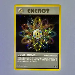 Rainbow Energy Holo Rare Team Rocket Pokemon Japanese Card MP - Image 1