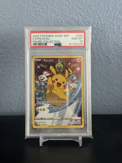 2020 POKEMON SWSH PROMO FIGURE COLLECTION SWSH020 FULL ART/PIKACHU PSA 10 - Image 1