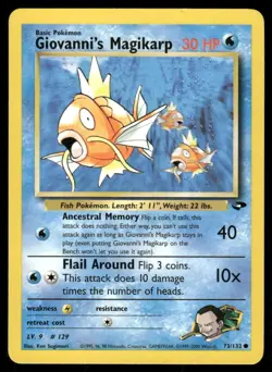 Pokemon Tcg Giovanni's Magikarp #73 Pokemon Gym Challenge LP - Image 1