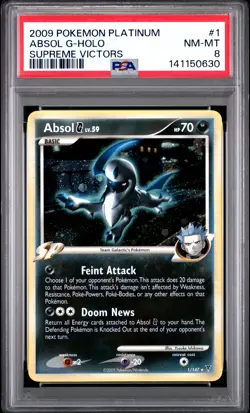 2009 Pokemon Platinum Supreme Victors #1 Absol G-Holo Supreme Victors PSA 8 - Image 1