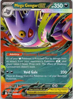 Mega Gengar ex 056/094 Double Rare Phantasmal Flames Pokemon Near Mint - Image 1