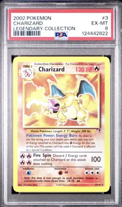 PSA 6 2002 POKEMON LEGENDARY COLLECTION 3 CHARIZARD - Image 1