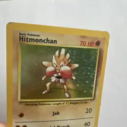 Pokemon Hitmonchan 7/102 Holo 1999-2000 UK 4th Print Base Set HP/DMG - Image 2