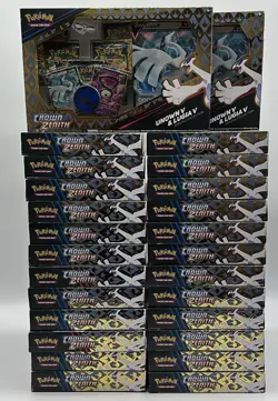 Lot of (26) Pokemon TCG Crown Zenith Unown & Lugia V Special Collection Boxes - Image 1