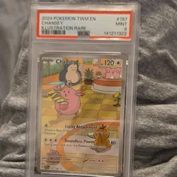 Pokemon Chansey Illustration Rare Holo PSA 9 Sv06 Twilight Masquerade 187/167 - Image 2