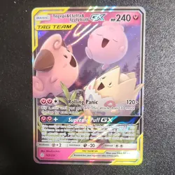 Pokemon Togepi & Cleffa & Igglybuff GX 143/236 Sm-Cosmic Eclipse Ultra Rare Hol… - Image 1