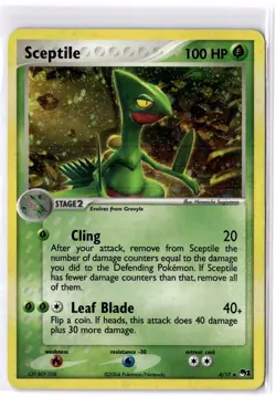 Pokemon TCG Sceptile 4/17 Pop Series 1 Holo Rare - Image 1